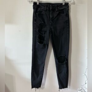 Black  American Eagle‎ Ripped Skinny Jeans